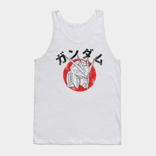 Nu Gundam Japan on White Shirt Tank Top